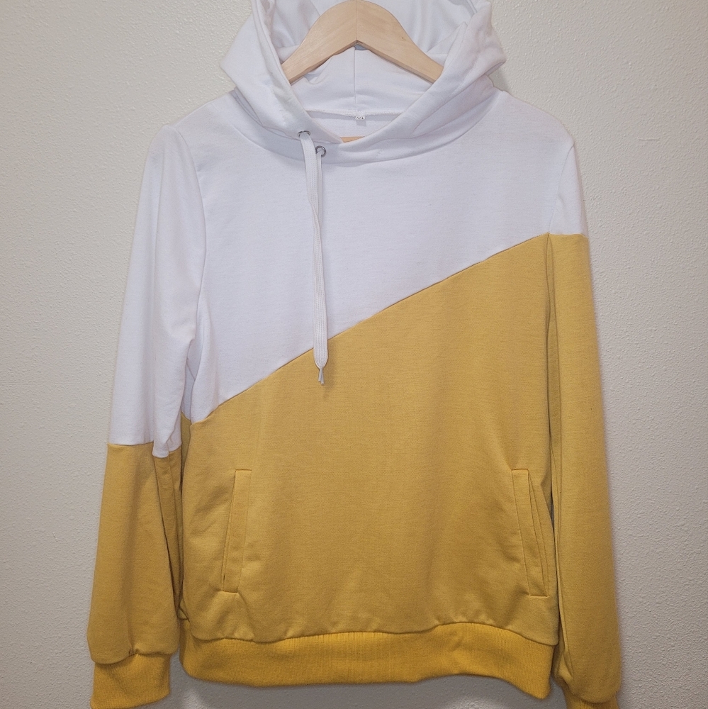 Mustard/White Color Block Hoody